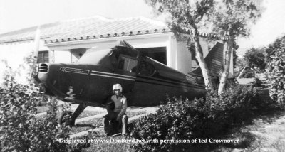 1955 - Ted Crownover's dad's Stinson in the front yard