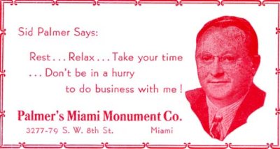 1952 - Palmer's Miami Monument Company