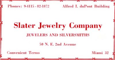 1952 - Slater Jewelry Company