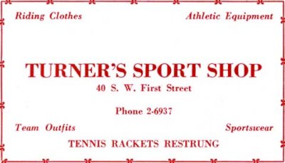 1952 - Turner's Sport Shop