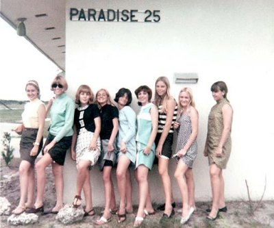 1968 - a group of fine Lucians Club members from Miami High at Paradise 25 (names below)