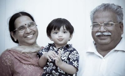 Sid with Grandma and Grandpa