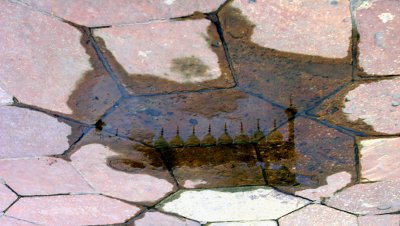 Rain Puddle in Taj Mahal Grounds, Agra, India