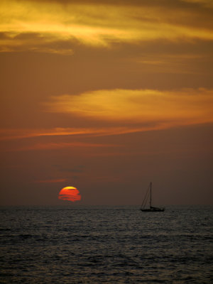 Sunset over Jimbaran Bay, Bali, Indonesia.