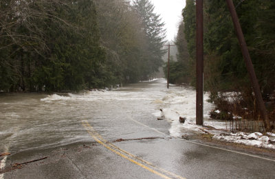 Old Cascade Hwy at Miller River  -  Flooded