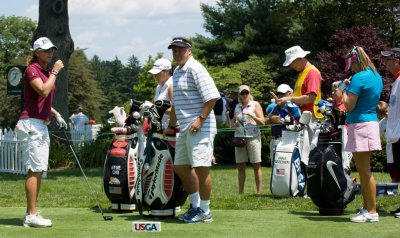 Ready to tee off at the 10th
