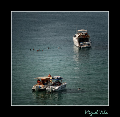 Yachs in Menorca`s sea