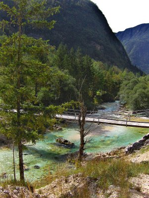 SUSPENSION BRIDGE AT THE SOCA RIVER