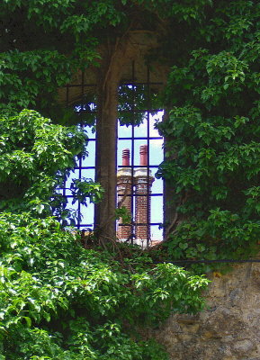 CHIMNEYS THROUGH THE WINDOW