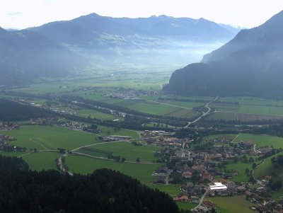 VIEW TO THE MISTY ZILLERTAL VALLEY