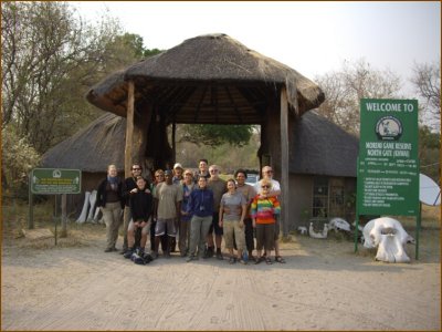 Finally we arrived to the exit of Moremi and our guide took a group picture of us.