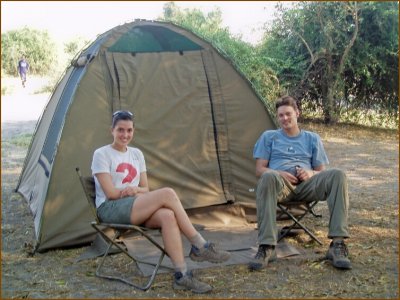 Francis and I in front of our lovely tent :)