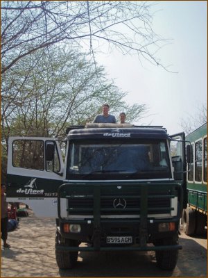 Last picture of us on top of our impressive truck!(we had to change to a bigger bus-like truck for the trip to Victoria Falls)