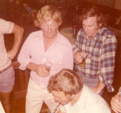 Bobby Martin, Donny West and Bruce Chapman playing the piano. Christmas party 1972