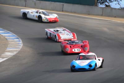 1965 Ginetta G12, 1968 Ferrari 312P, 1971 Chevron B19 and 1968 Porsche 908K