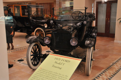 1921 Ford Model T Touring (photographed through showroom window)