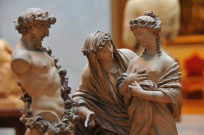 Vestal Presenting a Young Woman at the Altar of Pan, about 1770-1775, by Clodion, French, 1738-1814, terracotta