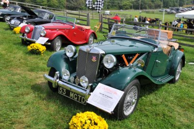 1953 MG TD Roadster, foreground, and 1955 MG TF Roadster