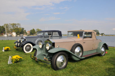 1931 Rolls-Royce Phantom I Convertible, foreground, and 1929 Rolls-Royce P1
