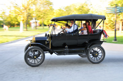 Visitors can take rides in a fleet of Ford Model T's at Henry Ford's Greenfield Village in Dearborn, Michigan. (PP)