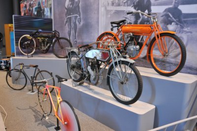 Various antique bikes.