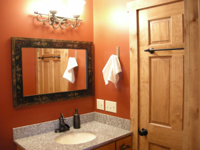 Second bedroom's bathroom doubles as a powder room for guests.