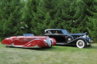 Best of Show winners -- 1939 Delahaye 165 Cabriolet and 1934 Packard V12 Sport Phaeton