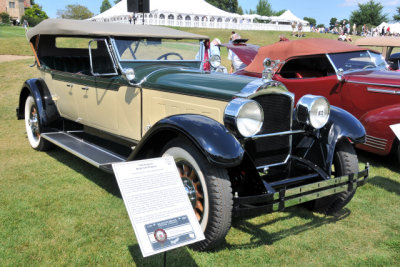 (L) 1928 Packard Model 4-43 Phaeton, found and bought by original owner's son, Gordon B. Logan