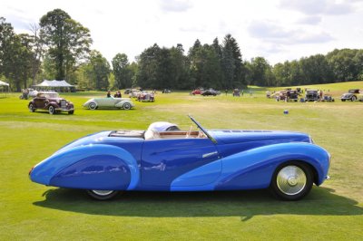 Cathy and Jerry Gauche's 1948 Delahaye 135MS Cabriolet by Faget-Varnet won Best in Class at Pebble Beach in 2008