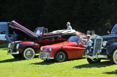 From left: 1940 Ford Deluxe, 1957 Triumph TR3A and 1930s Ford