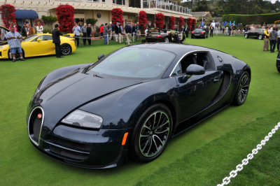 2011 Bugatti Veyron 16.4 Super Sport, with 1200 hp, achieved production-car land speed record of 268 mph, in 2010.