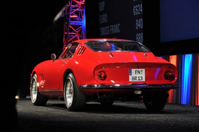 1966 Ferrari 275 GTB Alloy Long-Nose (ST), est. $950,000-$1.2 million, high bid $900,000, reserve not met, unsold