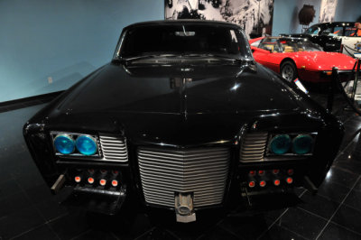 1966 Imperial Black Beauty custom designed and built by Dean Jeffries for TV series Green Hornet; from Petersen Collection