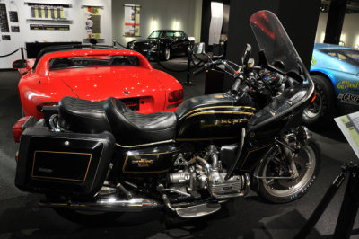 1982 Honda Gold Wing, with touring accessories, such as a trunk and saddlebags, made of fiberglass; from private collection