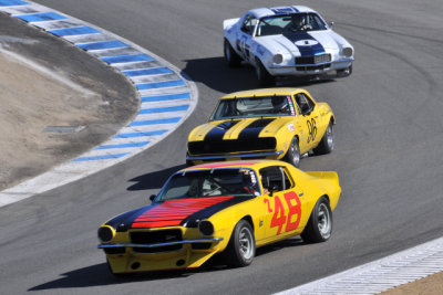 No. 48, Roger Williams, 1970 Camaro; No. 96, Ron Tribble, 1967 Camaro; and No. 1, Jimmy Castle Jr., 1970 Camaro