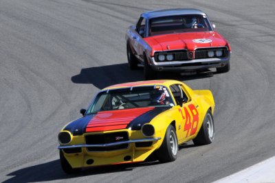 (25th) No. 48, Roger Williams, 1970 Chevrolet Camaro, and No. 98, Chris Liebenberg, 1967 Mercury Cougar