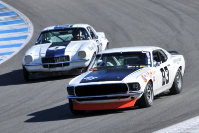 (19th) No. 83, Gordon Gimbel, Roseville, CA, 1969 Ford Mustang, and (26th) No. 1, Jimmy Castle Jr., Monterey, CA, 1970 Camaro