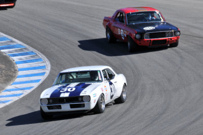 (9th) No. 30, Arthur Miller, Santa Barbara, CA, 1967 Chevrolet Camaro, and (11th) No. 28, Nick DeVitis, 1968 Ford Mustang