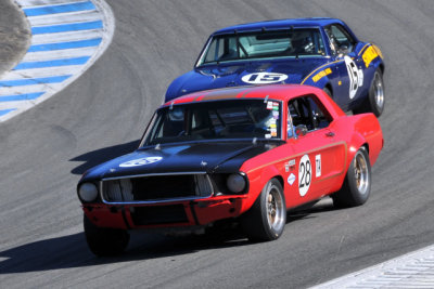 No. 28, Nick DeVitis, 1968 Ford Mustang, and No. 15, Patrick S. Ryan, 1967 Chevrolet Camaro
