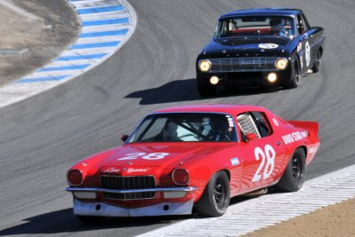 No. 28, Gregory Weirick, 1970 Chevrolet Camaro, and No. 5, Michael Eisenberg, 1963 Ford Falcon Sprint