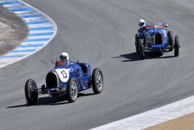 No. 13, Patrick Friedli, 1925 Bugatti Type 35/51, and No. 68, David B. Duthu, 1925 Bugatti Type 35A (3183)