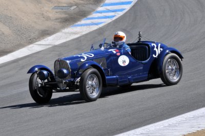 No. 36, Peter Mullin gets back on track after spinning his 1936 Bugatti Type 57SC. (3237)