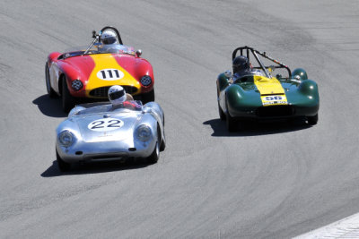 (26th) #22 Roger Meiners, '57 Porsche 550A; (14th) #56 John Fudge, '56 Lister Maserati; (15th) 111 Ole Anderson, '59 Byers-Volvo