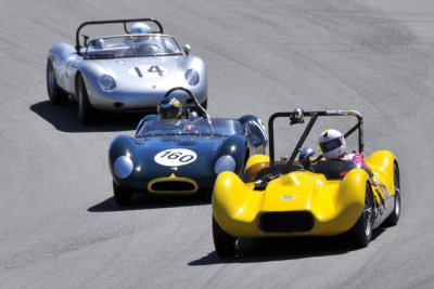 (19th) #259 John Wilburn, '59 Peerless Ambro; (3rd) #160 Edward Nigro, '60 Lola Mk I; (4th) #14 John Morton, '61 Porsche RS 61
