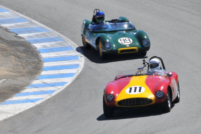 (9th) No. 99, Thor Johnson, Kirkland, WA, 1959 Lotus 17, and (15th) No. 111, Ole Anderson, Monterey, CA, 1959 Byers-Volvo