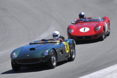No. 86, Bernard Juchli, 1955 Jaguar Hagemann Special, and No. 1, Andrew Cannon, 1956 Maserati 250S