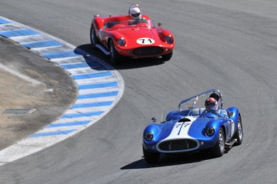 No. 77, John Goodman, 1959 Devin SS, and No. 71, Greg Meyer, 1958 Devin SS