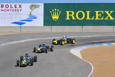 #18 Patrick Moran, '62 Lotus 22; #11 Tupper Robinson, '61 Lotus 20; #118 Jack Fitzpatrick, '60 Lotus 18