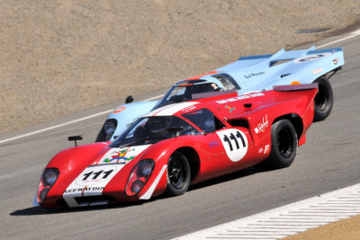 No. 111, Peter Kitchak, Excelsior, MN, 1969 Lola T70 Mk 3B, and No. 2, Bruce Canepa, Scotts Valley, CA, 1969 Porsche 917K