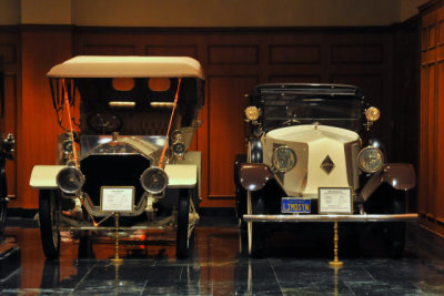 1910 Napier T-24 Tourer, left, and 1926 Renault 45 All-Weather Cabriolet